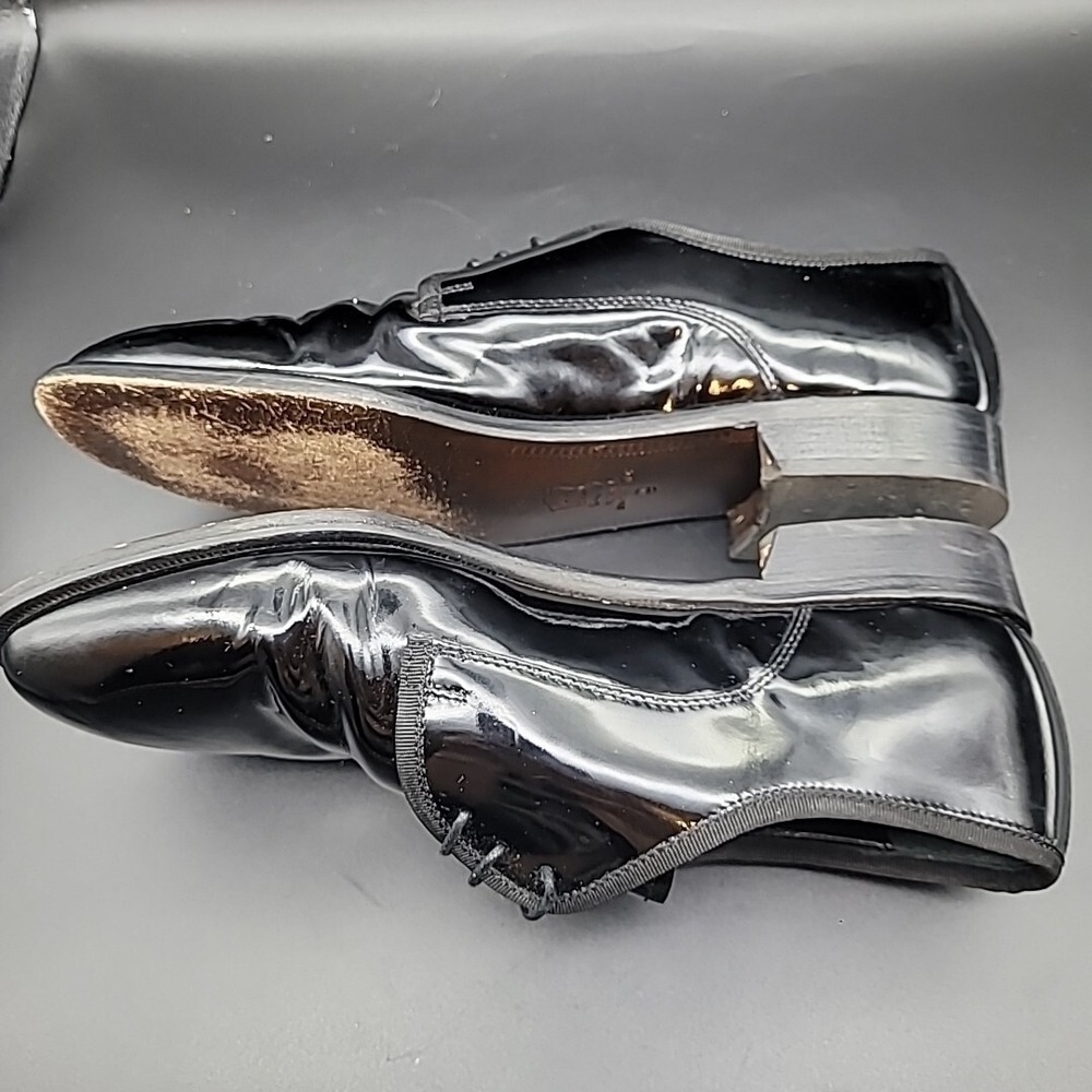 Pronto Uomo Black Patent Mens 9 Dress Shoes All Leather Formal Tuxedo - Picture 9 of 16